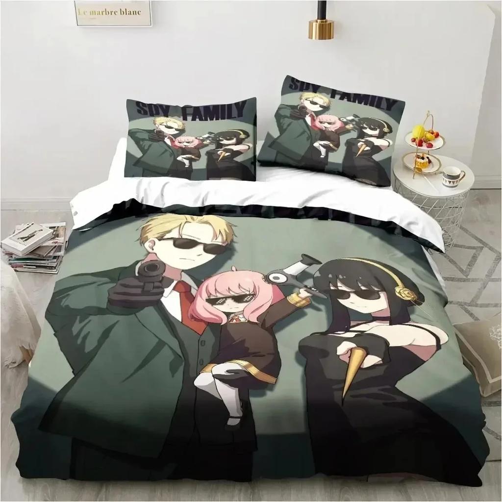 Luxury New 3D Print SPY FAMILY Anya Anime Bedding Set Duvet Cover Bed Set Quilt Cover Pillowcase king Queen Size Boys Adult