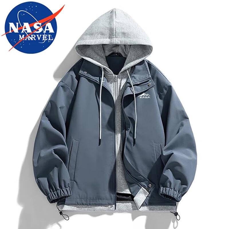 

NASA MARVEL Hooded Fake Two-Piece Jacket M