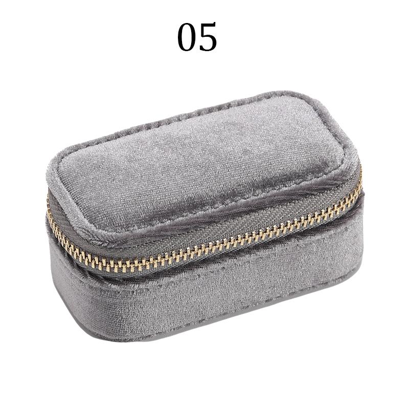 Mini Ring Box Travel Jewelry Box Ring Zipper Velvet Storage Case Jewel Packaging Earrings Necklace Organizer Storage Box Trip