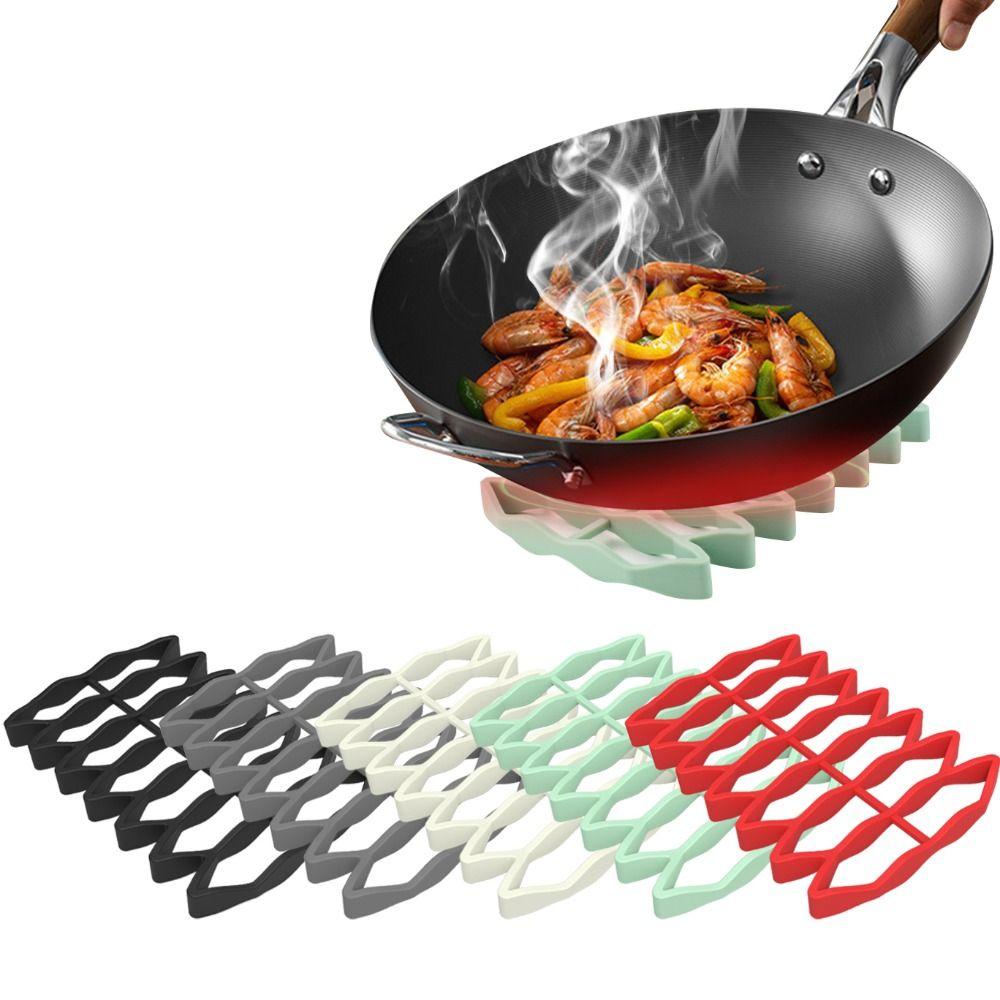 

Silicone Table Placemat Foldable Plate Coaster Multifunctional Pot Pan Mat бежевий