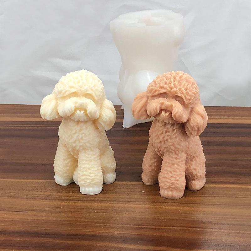 3D Teddy Chai Dog Aromatherapy Candle Fragrance Stone Gel Drop Decoration Silicone Mold Diy Dog Cat Plaster Mold