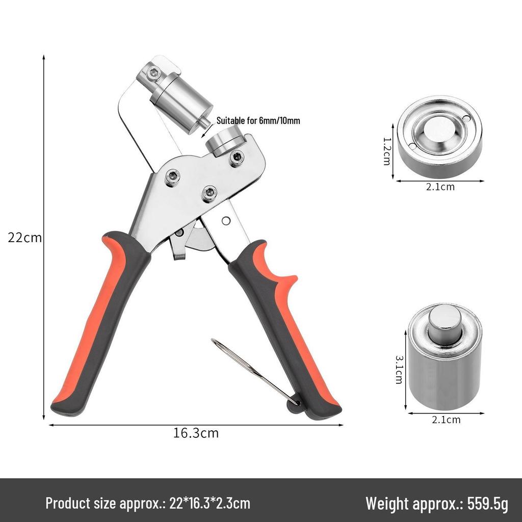 Kit de scule pentru nasturi cu capse: Set Bază Rivet & Perforator pentru Butoni Snap 633/655/831/201