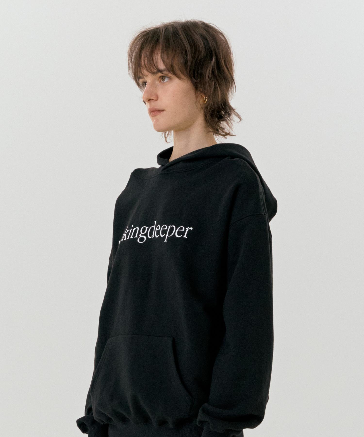 Sinking Deeper Serif Logo Hoodie (Black) M