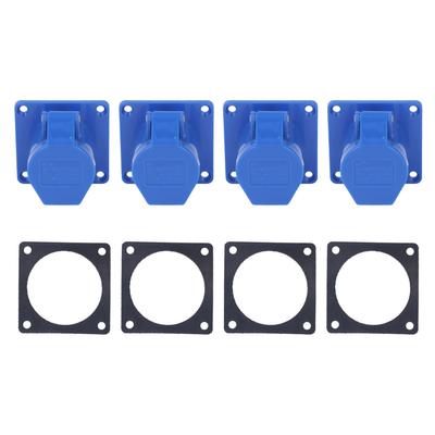 4 Sets Industrial Socket 3 Pin 16A IP44 Waterproof Concealed Outlet 220‑250V for Power