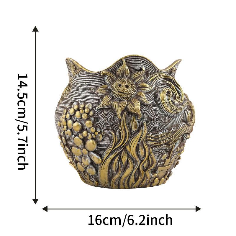 Relief Art Flower Vase Starry Night
