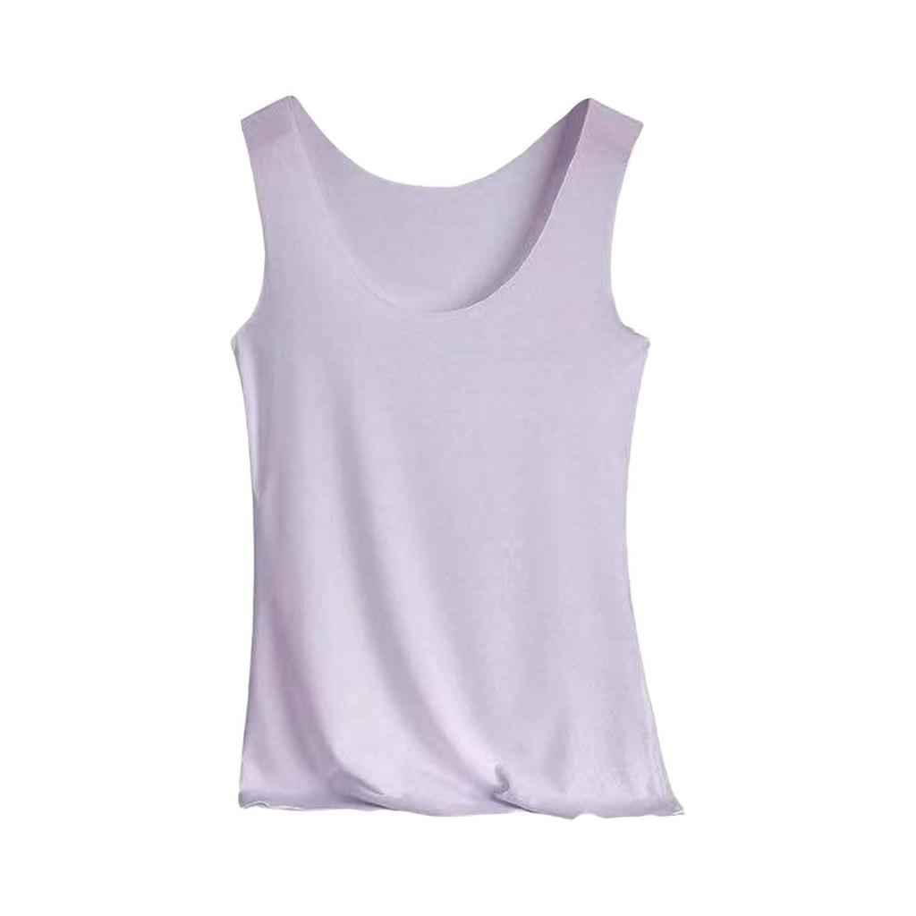 Women's Color Tank Top Seamless Silk Undershirt Sleeveless Shirt