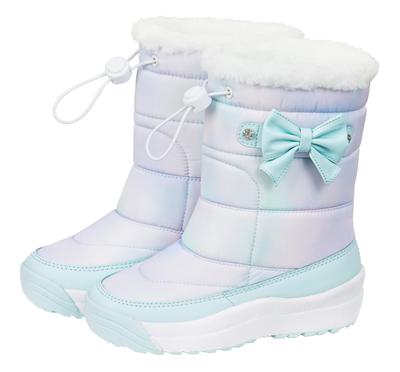 Botas Arisana Snow Clima Frio com Espigões Fita Mármore Tamanho M Infantil, Botas para Meninas, Azul, (19cm-20cm)