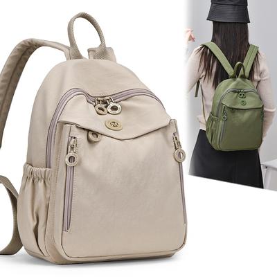 Mini Zaino Convertibile in Nylon da Donna Borsa a Spalla Casual Zaino da Viaggio con Tasche Multiple