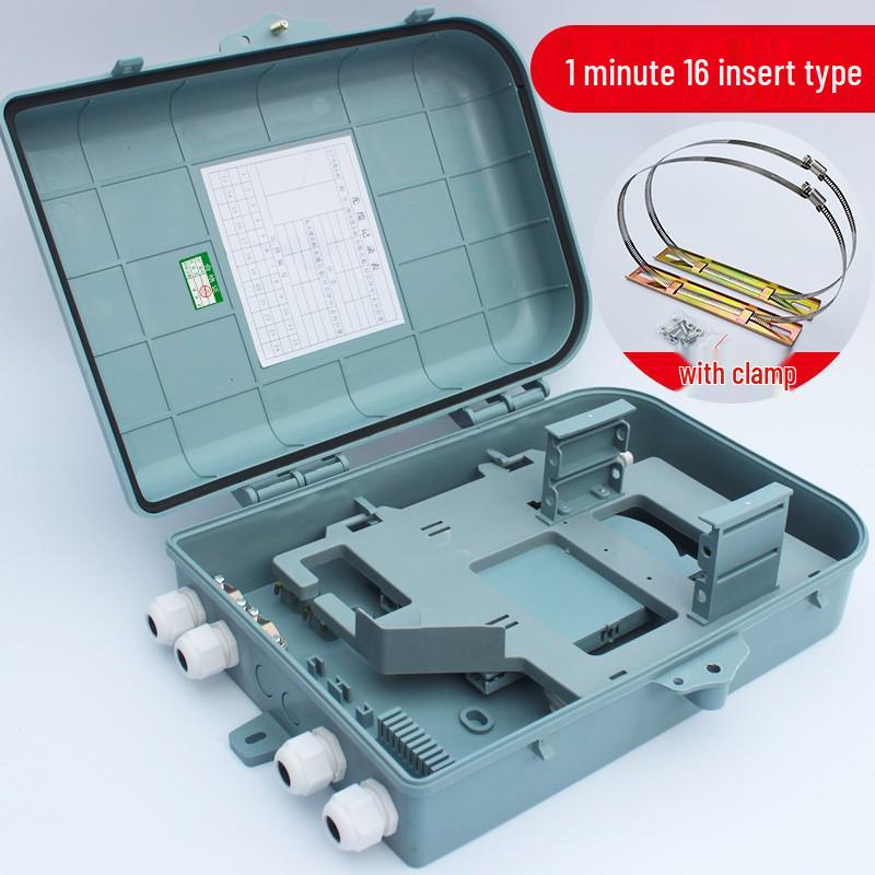 Dual-Use Fiber Optic Splitter Box: 16-Core Indoor/Outdoor, 24-Core FTTH Hallway, Pole & Wall Mount.