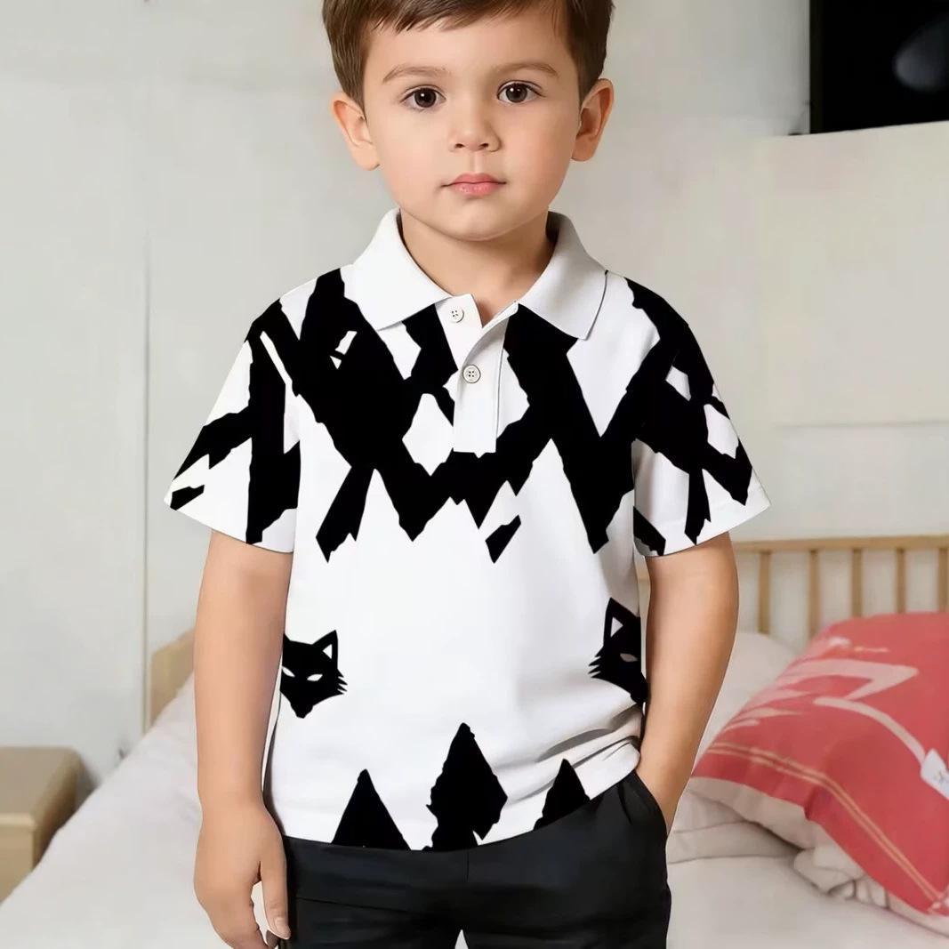 Custom Summer Short-Sleeved Polo Shirt for Kids - DIY Printed Design 160cm