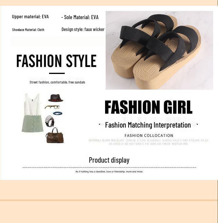 New Roman EVA Thick-Soled Lightweight Women's Closed-Toe Outdoor Sandals for Students - Height-Increasing and Comfortable