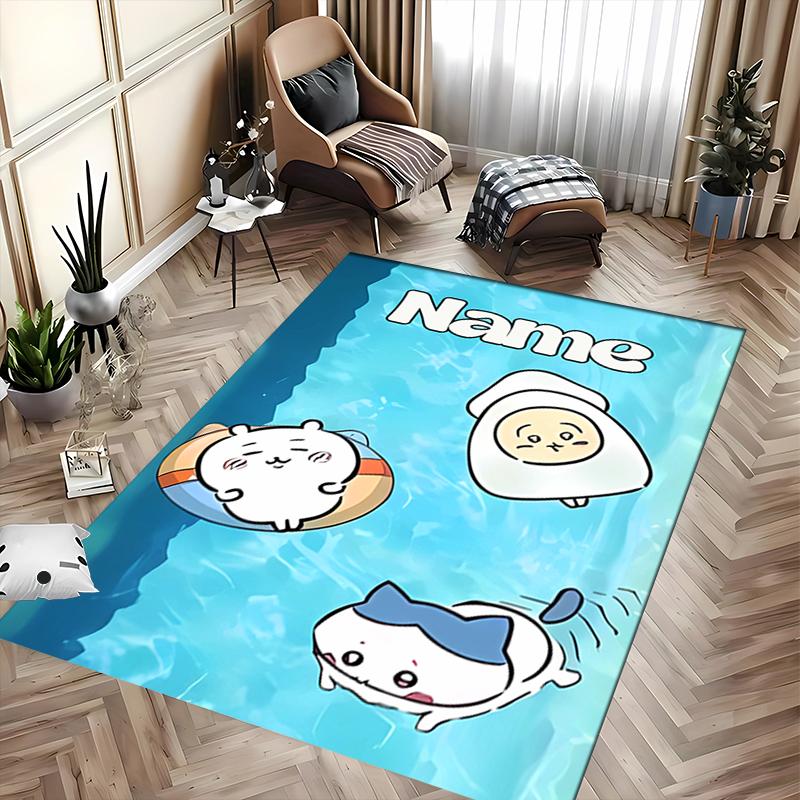 Custom personalization Chiikawa Area Rug - Perfect For Kitchen, Bathroom,Laundry Room Decor Large Size Available,Gift All Seasons