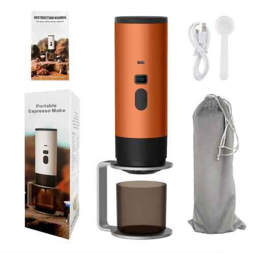 Portable Electric Coffee Maker 3-in-1 Capsule Coffee Grinder Travel Coffee Maker with Cordless Heating for Car and Home Camping