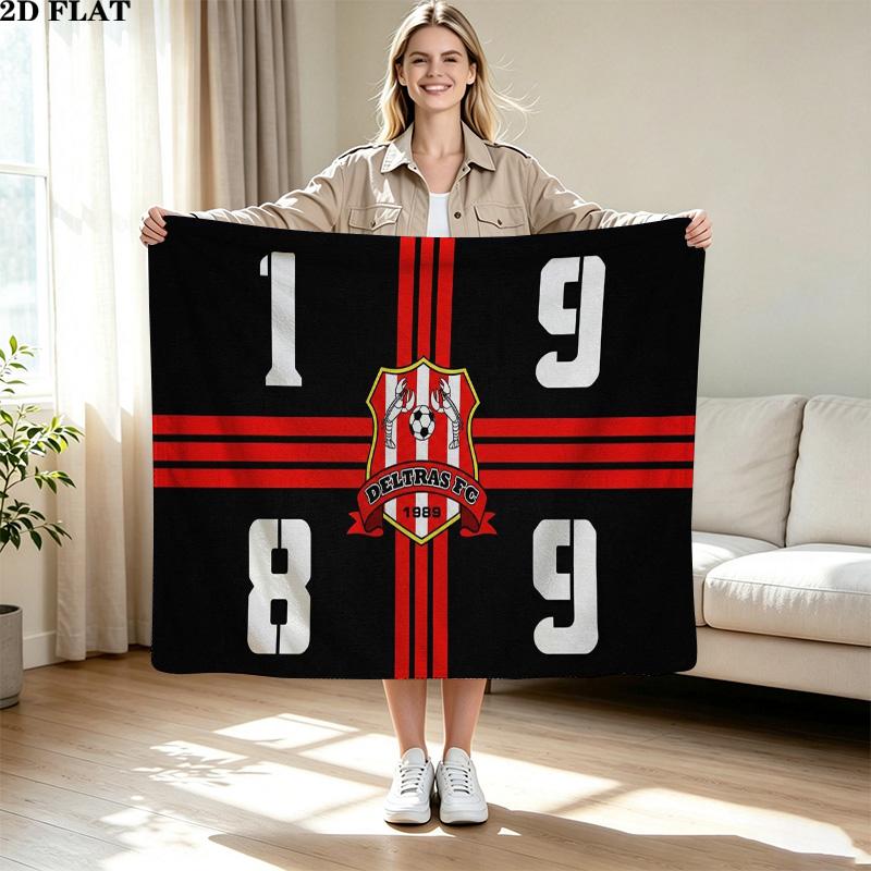 Deltras fc Print Flannel Blanket High Quality Warm Comfortable Cover for All Seasons Perfect for Gifts Home Decor