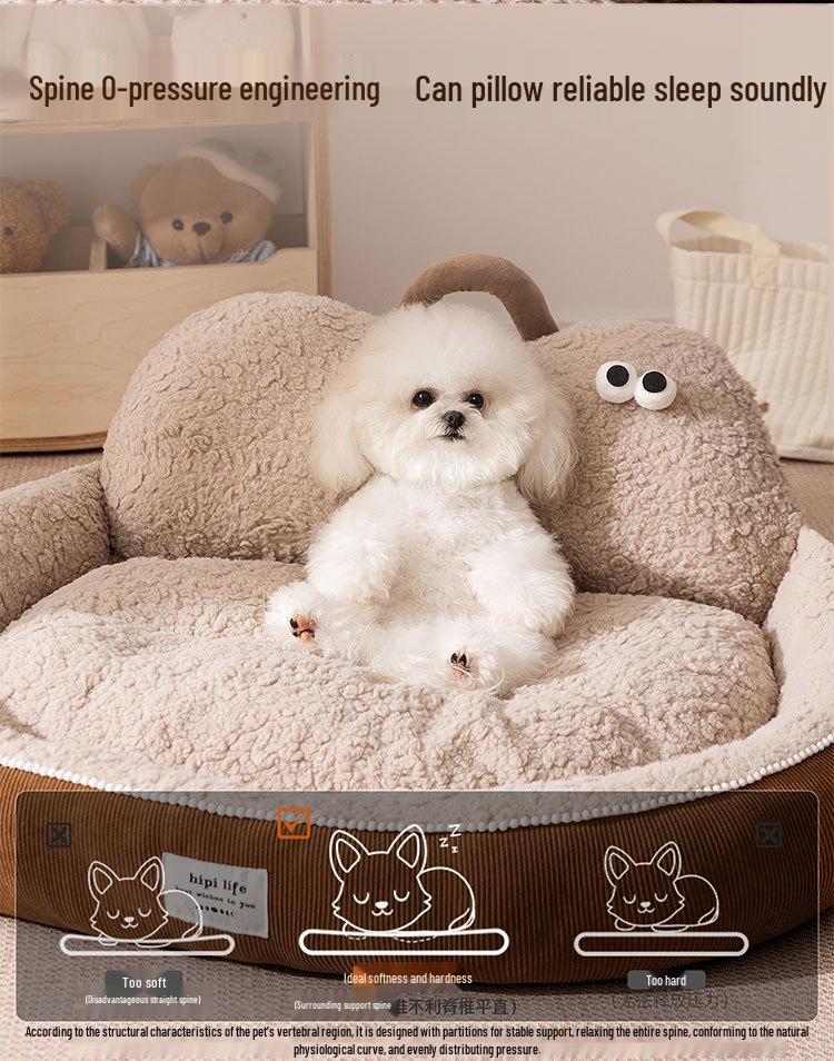 Cross-Border Dog Bed: Cozy Autumn/Winter Nest for Small Dogs & Cats