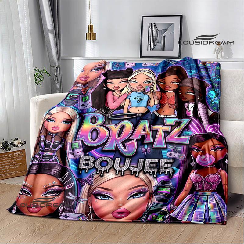 Bratz kawaii printed blanket Picnic blanket Warm blankets Outdoor Blanket Home bed linings blankets for beds Birthday Gift
