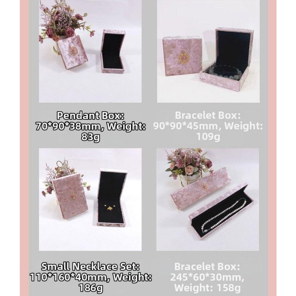 Bracelets Wedding Ring Display Case Pink Necklace Storage Box Retro Jewelry Box Gifts