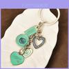 Metal Heart Keychain With Geometric Shapes For Couples And Car Keys