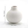 Cross-Border Hot Selling 3-Piece Ceramic Vase Set, European Style White Striped Unfired Dry Flower Vases for Home