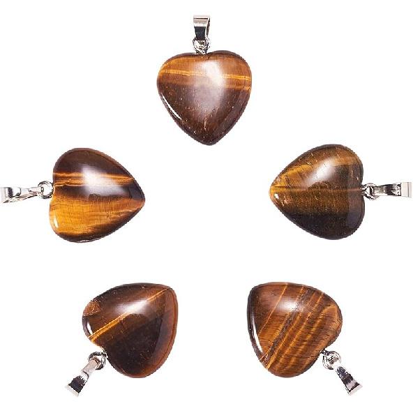 LiQunSweet 10 Pcs Genuine Amethyst Semi-Precious Gemstone Quartz Stone Heart Shape Pendants Bulk for Women Jewelry Necklace Making Findings