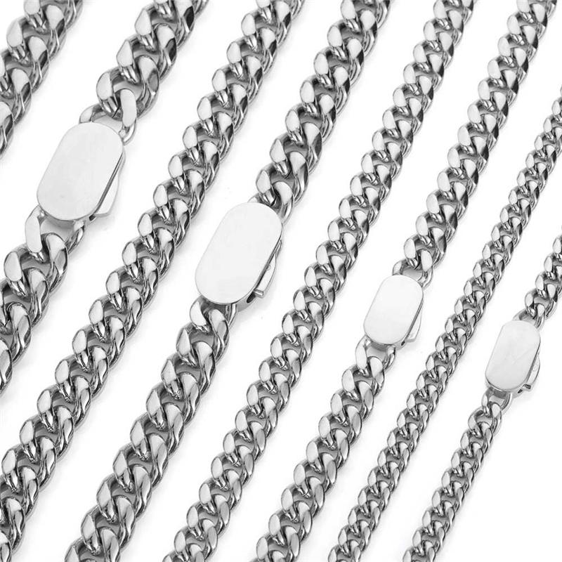 Custom Logo 12MM Cuban Link Necklace for Men Stainless Steel 18K Gold Hip Hop Chain Fine Jewelry