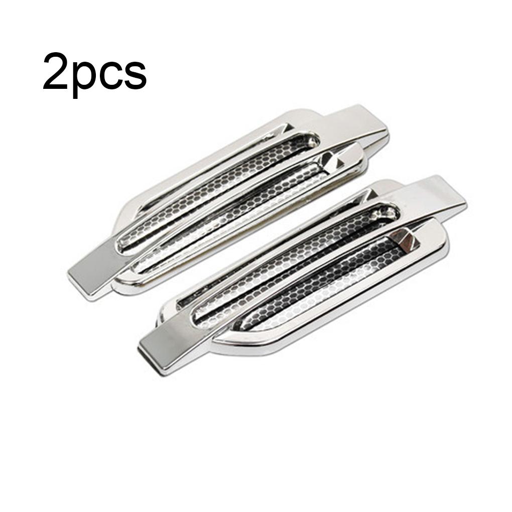 1 Pair Car Side Ulation Plastic Vent Stickers Bonnet Cover Self-adhesive Air Intake Decoration Automobile