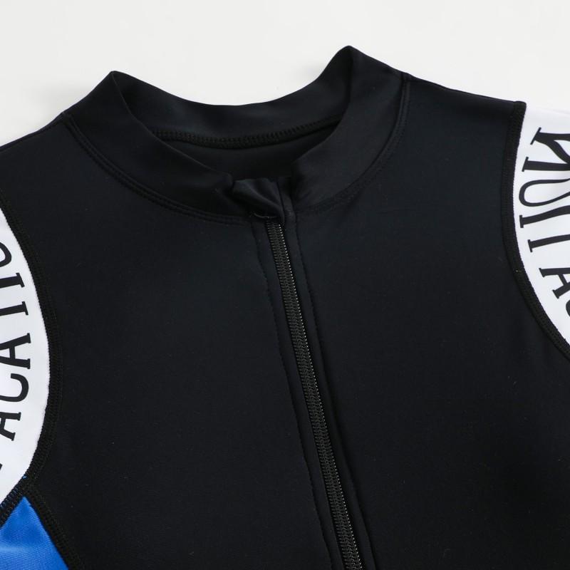 Long Sleeve Zipper One-Piece Swimwear Women - Rash Guard Style UV Protection Water Sports Beach Swimming Surfing Diving