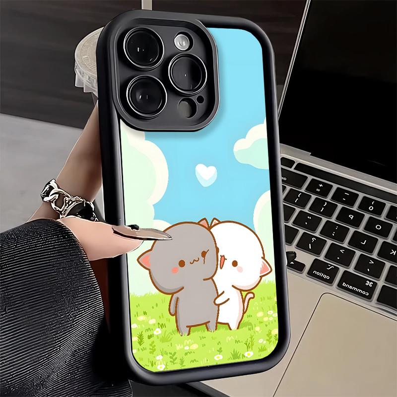 Phone Case for iPhone 17 Air 16E 15 16 Pro Max Cartoon Cute Peach Goma Cover 14 Plus 13 12 Mini Soft Shell Silicone Fundas