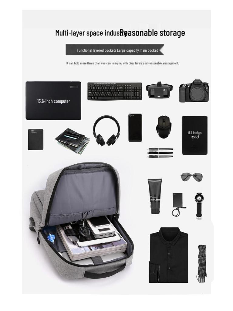 Men's Large Capacity Business Laptop Backpack for Travel and School