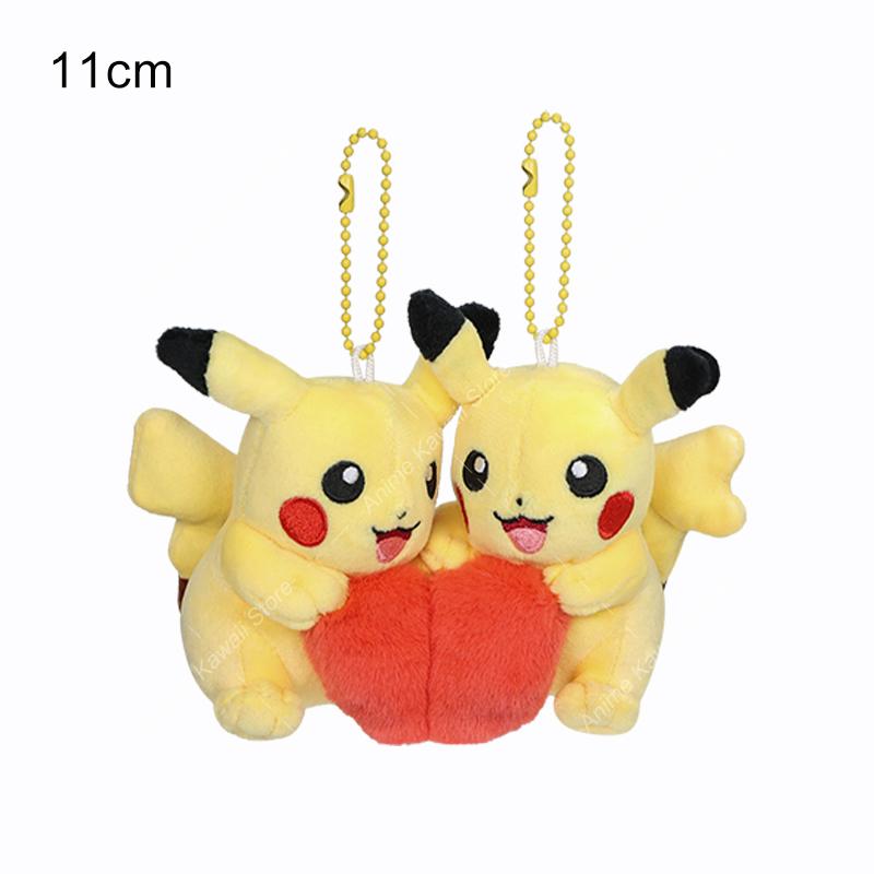 Original Pokemon Plush Keychain Cartoon Toys Pikachu Mew Jigglypuff Squirtle Eevee Snorlax Bulbasaur Doll Kids Kawaii Toy