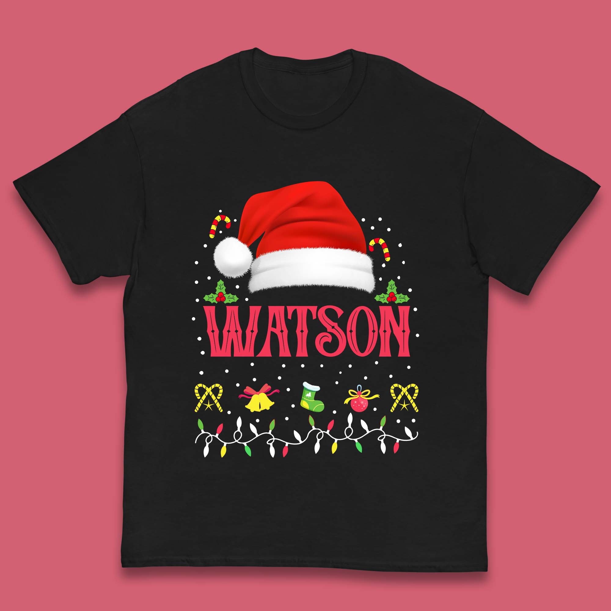 Personalised Christmas Santa Claus Hat Kids T Shirt 140