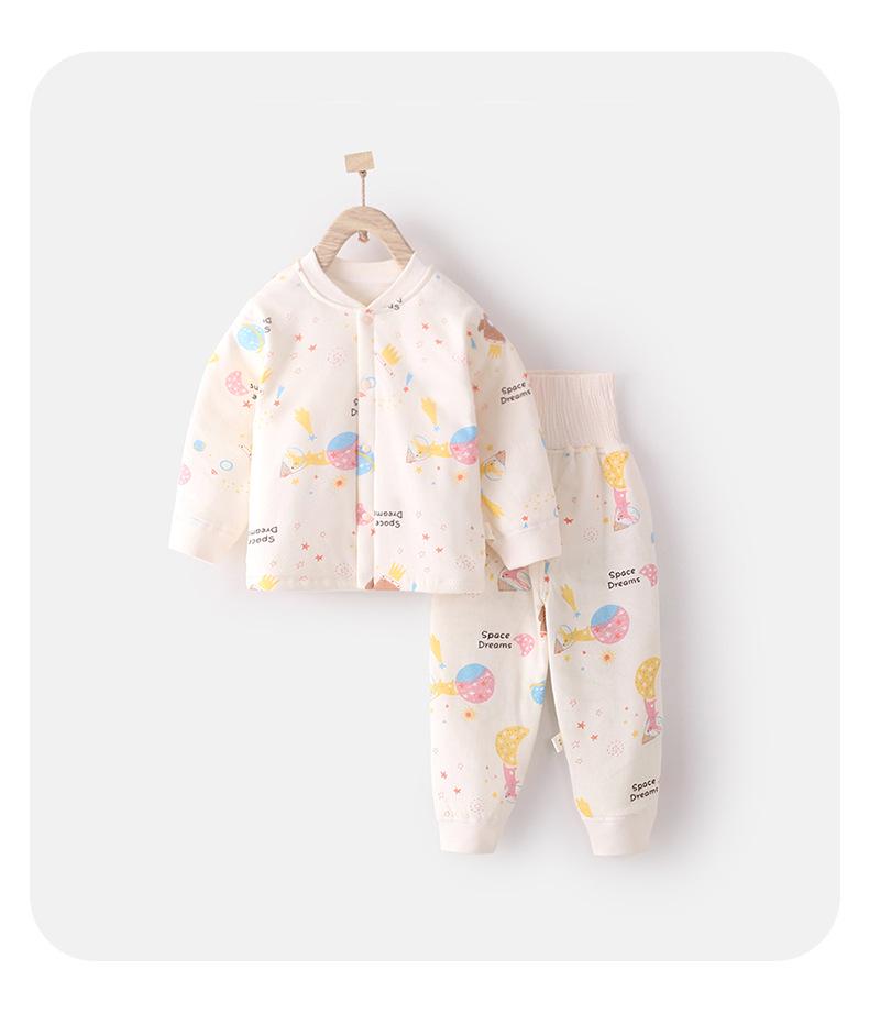 40g Baby Baumwollunterwäsche & Pyjama-Set - Hohe Taille, Bauchschutz, Herbst/Winter Wärme