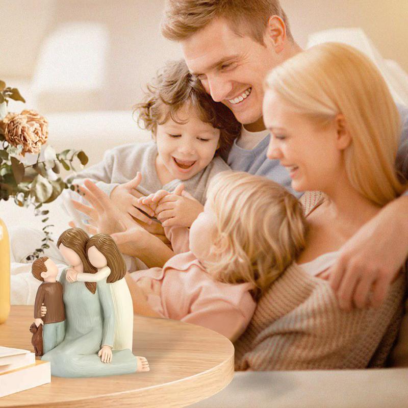 Mother Daughter Figurines Hand-Painted Mom Statue Family Figurines Meaningful Mom And Daughter Statue For Shelf Table Stand Or