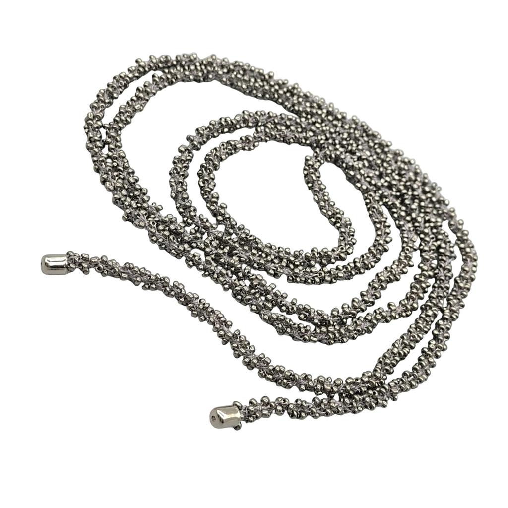 Long Statement Artificial Crystal Beaded Necklace Vintage Inspired Lightweight Multilayer Neckchain Handmade Accessory