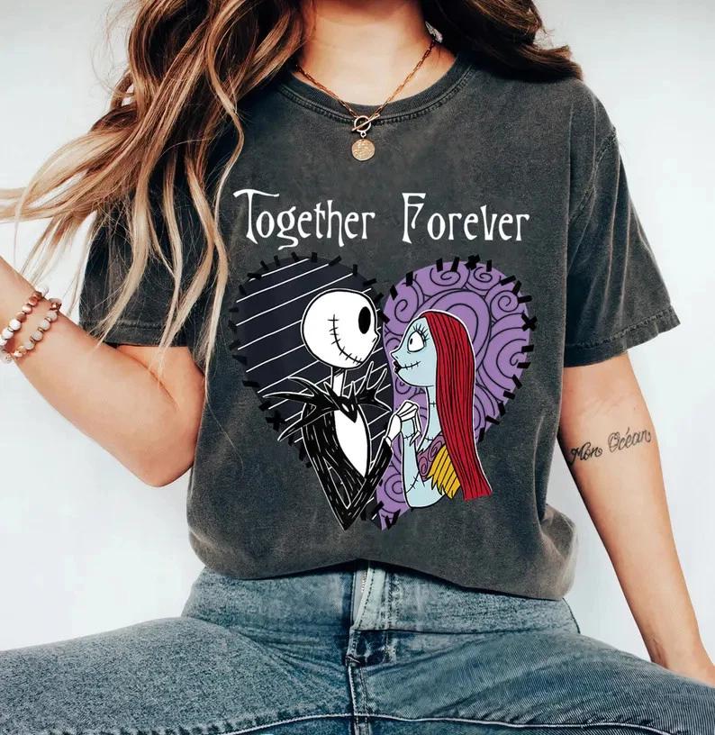 The Nightmare Before Christmas Jack Sally T Shirt Gift For Friends S