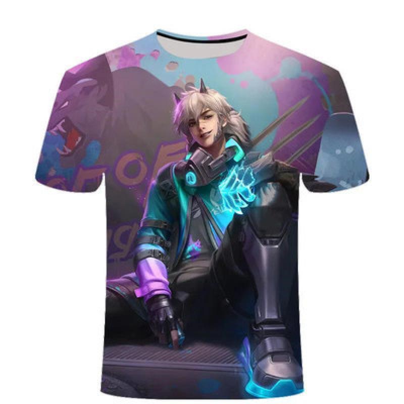 Summer King of Glory Game Clothes Men's Short Sleeved T-shirt for Middle School Students 3D Digital Printed T-shirts Top