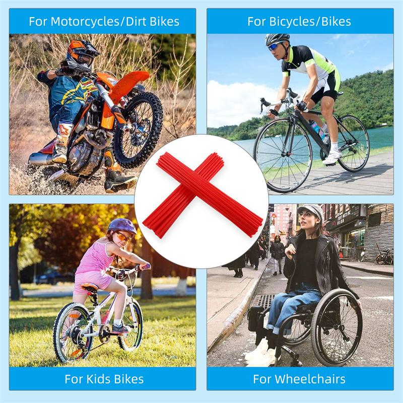 72 ks Motocyklový chránič drátů kol Obaly Ráfky Kůže Ozdobné kryty Trubka Pro Motokros Kolo Kolo Skvělé příslušenství 11 barev