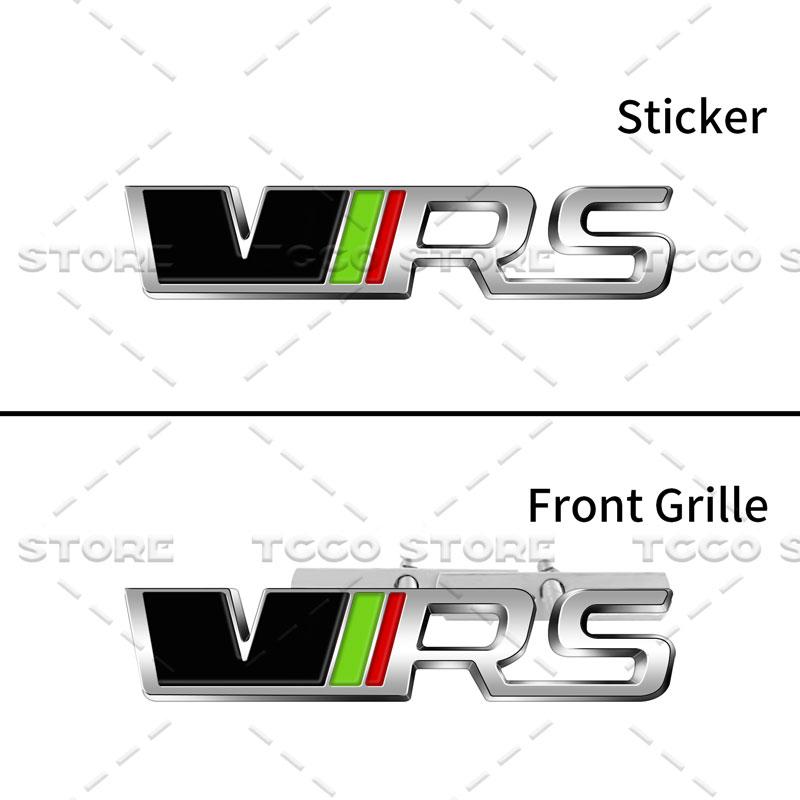 3D Chrome Metal Car Styling VRS Logo Front Grille Emblem Sticker For Skoda Octavia Fabia Rapid Superb Kodiaq Rear Trunk Decor