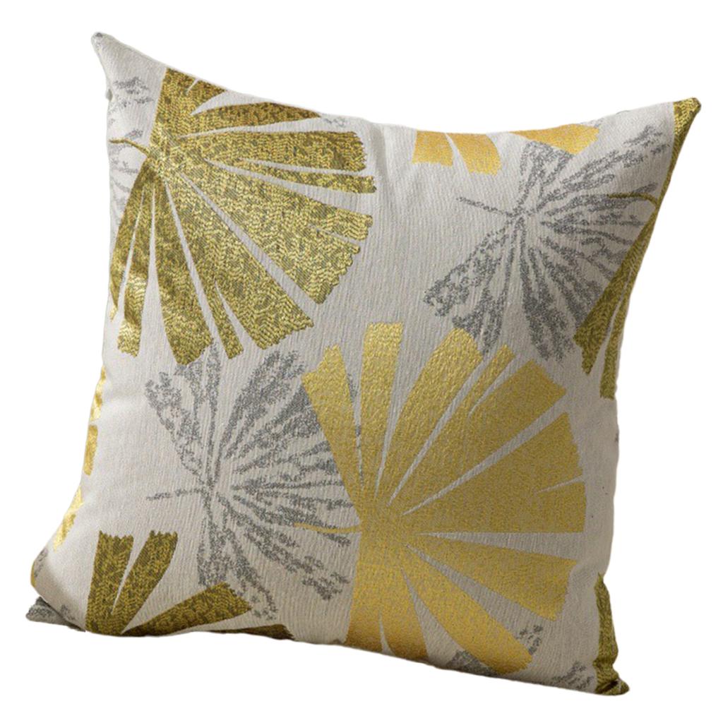 Leaf Pattern Jacquard Linen Pillow Cover Soft Textured Fabric Wrinkle Resistant Cushion Case For Living Room Bedroom