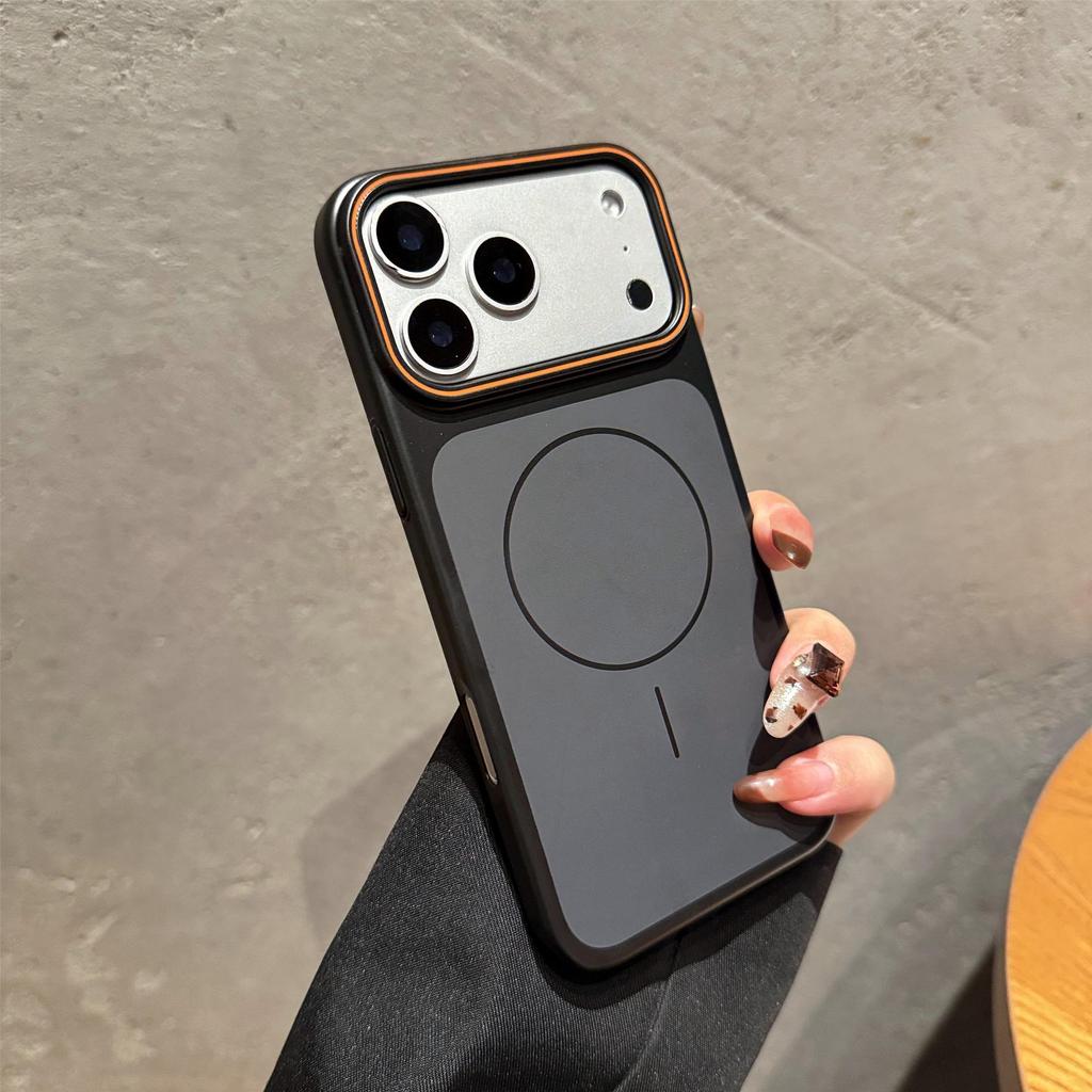 Apple 17 Pro Max Imitation Metal Case for iPhone 16 with Fine Ring & Magnetic Charging - 15 Protective Case