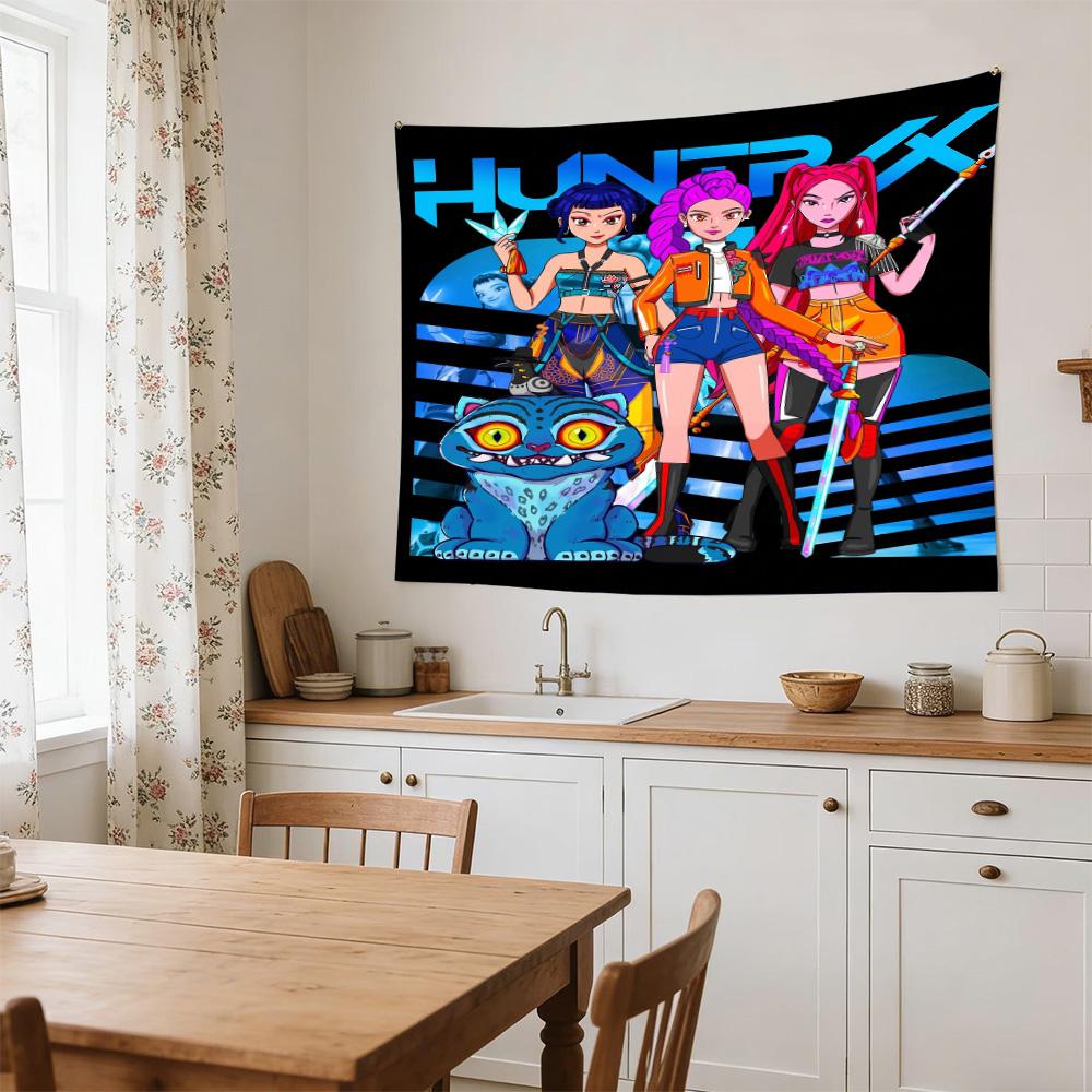 Huntrx Cyberpunk Fashion Clear Pattern Tapestry, Wall Decor for Apartment, Studio and Photoshoot Backdrop,Perfect Gift