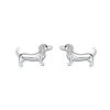 Stud Earrings 9 + Silver Asymmetric Earrings Niche High-End Jewelry Cat Cartoon Earrings Accessories