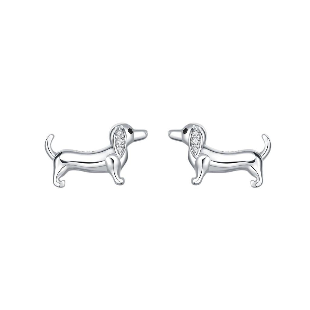 Stud Earrings 9 + Silver Asymmetric Earrings Niche High-End Jewelry Cat Cartoon Earrings Accessories
