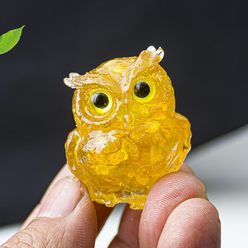 Uil Hars Kristal Beeldje Met Natuurlijke Watersteen Voor Huisdecoratie En Cadeau Geven