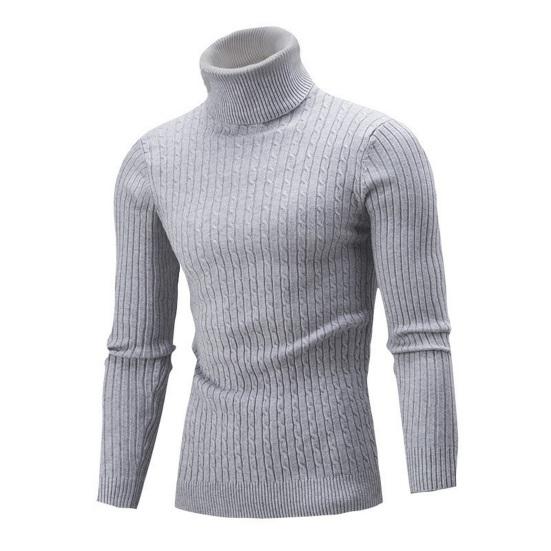 Menn, høst, vinter, høyhalset genser, ensfarget, langermet, høy hals, grunnleggende genser, topp, vinterklær