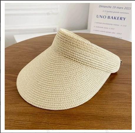 Summer New Women's Sun Hat Wide Brim Visor Foldable Straw Beach Hat for Outdoor Travel