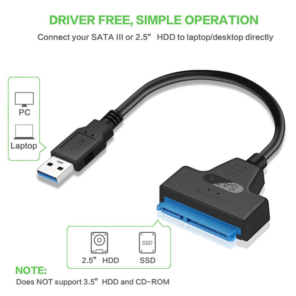 SATA zu USB 3.0/2.0/Typ-C Adapter Sata Kabel Bis zu 6 Gbit/s Unterstützung 2,5 Zoll Externe HDD SSD Festplatte 22 Pin Sata III Kabel