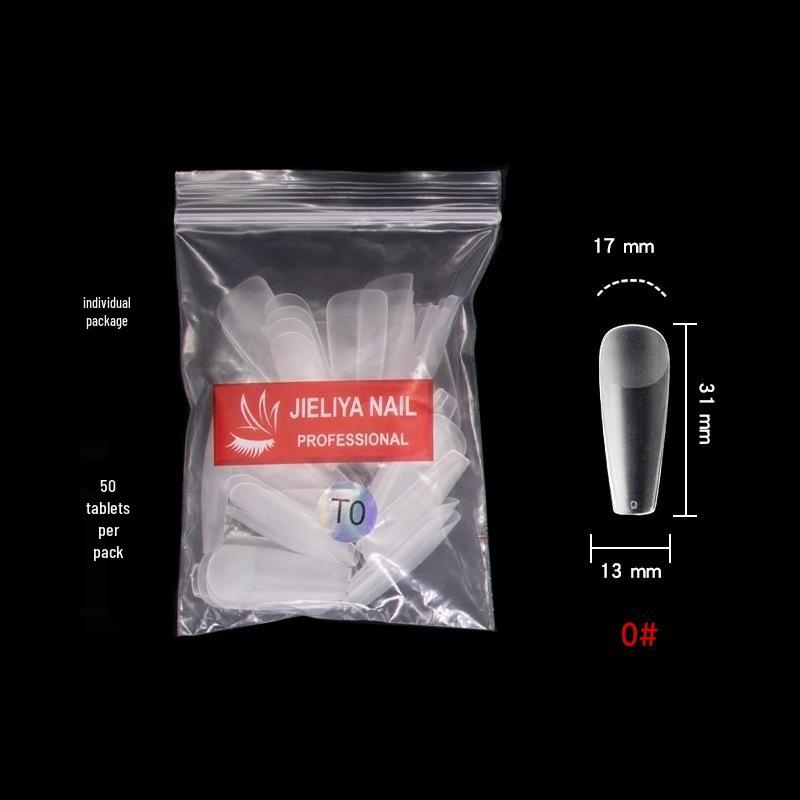 Frosted Pointed Trapezoidal False Nail Tips - Easy Stick-On, No Filing Needed.
