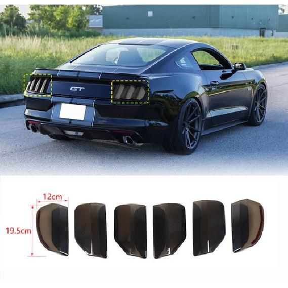 Smoked Black Tail Light Lamp Cover Guard Trim Accessories for Ford Mustang 15-17