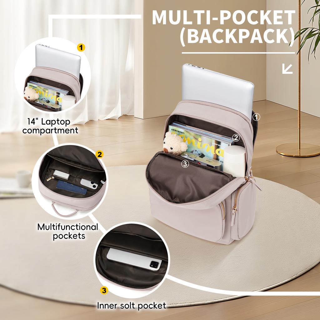 Luxury Women Nylon Backpacks Fashion Casual Daypack, Laptop Backpack For Woman Study Work Travel Fashion Schoolbag For Teen Girl